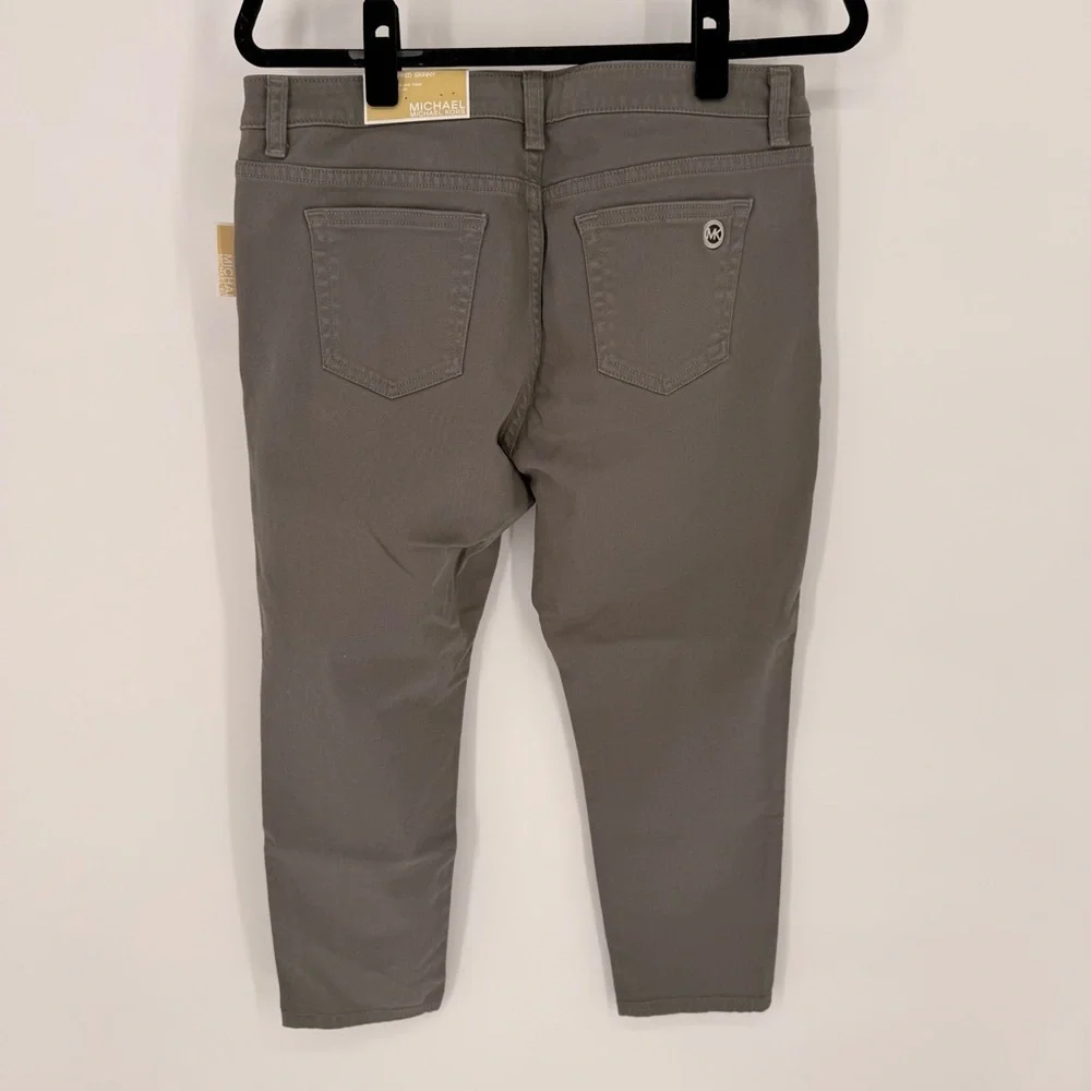 NWT MICHAEL Michael Kors Izzy Cropped Skinny Gray Jeans Size 10P